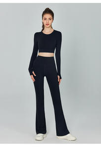 Top Corto Deportivo Sexy con Espalda Descubierta, Manga Larga, Transpirable, Talla Grande para Mujer, para Gimnasio, Yoga, Pilates, Alta Elasticidad, Acolchado, Ajustado, de Lujo - Product Image 4