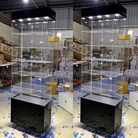 Comptoir de bijouterie de luxe en acier inoxydable, mobilier de magasin, vitrine de présentation de bijoux en verre, armoires à bijoux avec éclairage
