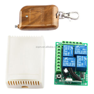 DC12V لوحة تحكم في التتابع اللاسلكي بأربعة مفاتيح للتحكم عن بعد بإضاءة ليد تعديل KR1204 MHz مستقبل MHz - Product Image 3