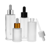 30ml 50ml 100ml Bouchon compte-gouttes en bambou Bouteilles en verre d'huile essentielle givrée Flacons compte-gouttes pour flacon de parfum