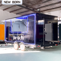 Remorque à glaces et bonbons, camion de restauration mobile, construction en aluminium et fibre de verre, service de restauration rapide, résistant à la rouille