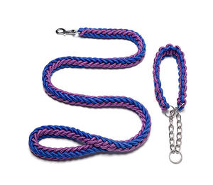 <span class=keywords><strong>Collar</strong></span> de perro tejido de nailon sólido con tejido de cadena de explosión resistente a los golpes, correa/Cadena de perro para perros pequeños, medianos y grandes - Product Image 6
