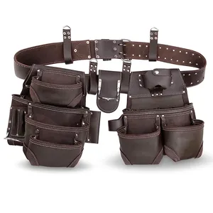 custom Durable Tool Belt leather Premium carpenter tools belt Electrician PU Waist Tool Bag