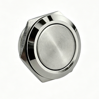 Interrupteurs à bouton-poussoir momentanés étanches IP65 de 22 mm, ultra-courts, en acier inoxydable, micro-interrupteur 12V, éclairage annulaire, conformes CE