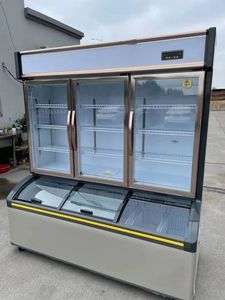 Congélateur-<span class=keywords><strong>réfrigérateur</strong></span> vertical à double température avec porte en verre |   <span class=keywords><strong>Réfrigérateur</strong></span> Vitrine pour Boissons, Fruits, Légumes et Glaces - Product Image 3