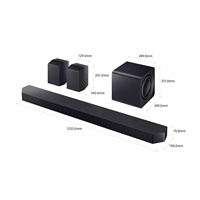 Système de son home cinéma Samsun g HW-Q990F, barre de son avec caisson de basses et enceintes arrière 11.1.4 canaux, caisson de basses pour projecteur
