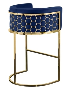 Silla de Bar Moderna WSS con Respaldo de Panal, Taburete Alto de Acero Inoxidable, Silla de Barra para Hotel, Cafetería, Hogar, Color Negro - Product Image 2