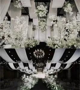 Bruiloft Opknoping Plafond Drape Elastische Doek Golvende Stof Gordijn Voor Achtergrond Dak Hotel Top Decoratie