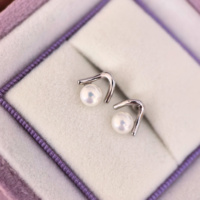 Boucles d'oreilles en forme de V avec perles, laiton plaqué or, perles Edison personnalisables, tailles 5,3 mm, perles d'eau douce naturelles