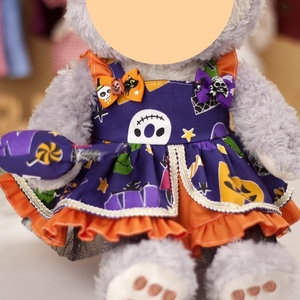 [UNIQUEMENT DES VÊTEMENTS] Robe de poupée lapin en peluche avec motif d'Halloween, jupe orange et nœud papillon pour filles, accessoire vestimentaire pour jouet en peluche - Product Image 3
