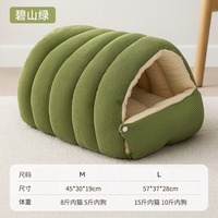 Lit-caverne semi-fermé pour chien OEM/ODM avec oreiller, en polyester, forme ovale, toutes saisons