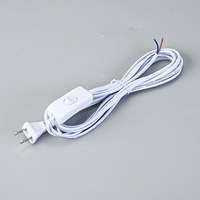 Câble d'alimentation EU/US avec interrupteur intégré 303, noir/blanc, 2 fils nu, rallonge pour lampe LED, pour luminaires