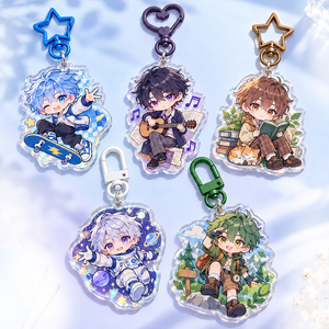 Porte-clés personnalisés en acrylique transparent avec personnage d'anime, découpés sur mesure, OEM ODM - Product Image 1