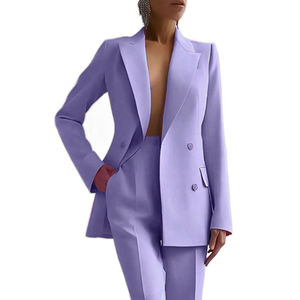 Completo da <span class=keywords><strong>Donna</strong></span> alla Moda: Giacca Doppiopetto a Maniche Lunghe <span class=keywords><strong>e</strong></span> Pantaloni, Stile Casual Professionale - Product Image 2