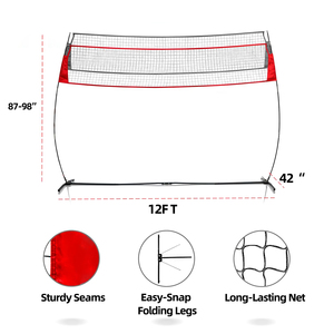 <span class=keywords><strong>Filet</strong></span> d'entraînement de <span class=keywords><strong>volley</strong></span>-ball portable Podiyeen rouge en PE et métal, en polyester pour l'extérieur, idéal pour la pratique ou les matchs de badminton - Product Image 6
