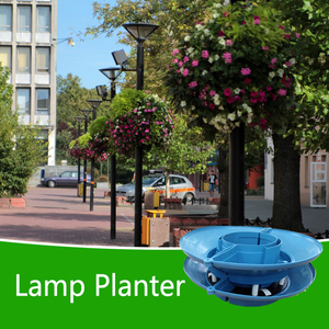 China Durable <b>Plastic</b> <b>Planter</b> Outdoor Self Watering Drainage Hole Hanging Decorative Lamp Post <b>Planter</b> - Product Image 5
