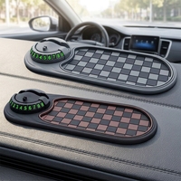 Tapis antidérapant universel en PVC pour tableau de bord de voiture, support de téléphone de navigation rétractable dissimulé avec plaque d'immatriculation, tapis de rangement pour voiture
