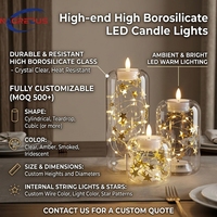Portavelas de Vidrio Borosilicato, Portavelas de Luz Ambiental, Decoración para Spa, Yoga, Navidad, Mesa, Venta al por Mayor, Regalos para el Hogar