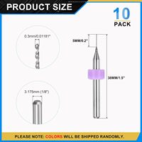 Forets micro-perforateurs RUIMENG CN 0,3 mm, tige de 1/8 po, en carbure de tungstène non revêtu, pour perçage de circuits imprimés (PCB) 135, gravure CNC, outil de précision