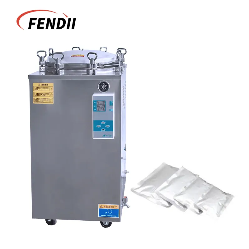 Yüksek güvenlik sterilizasyonu makinesi dikey tip imbik otoklav 50 100 150 litre gıda sterilizatörü