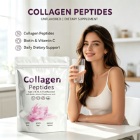 Poudre de peptides de collagène multi-sources, nourrie à l'herbe, avec biotine et vitamine C pour la beauté de la peau et le soutien articulaire, 110g, végétalien pour adultes