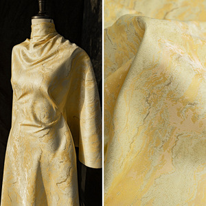 高品质双面提花面料裂纹图案编织纹理面料女式金属连衣裙面料 - Product Image 4