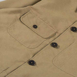 แจ็คเก็ตร้านค้าแบบกำหนดเองทรงหลวมสำหรับลุคลำลองมากขึ้นหน้าห้าปุ่มปัดโพลีเทคแบบคลาสสิก - Product Image 4