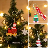 Porte-clés Poupée de Noël en Silicone Souple Moulé par Coulée, Style Européen et Américain, Idéal pour Sac, Tendance, Importation Chine