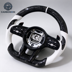 Volante de coche en oferta para Mercedes-Benz, fibra de carbono y cuero, GLE, Clase E, CLS, C200, W218/W219, Clase S, W221 - Product Image 3