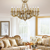 Grande suspension de lustre en cristal classique italien pour hôtels