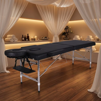 Table de massage moderne, légère, portable et pliable en cuir PU avec structure métallique pour salon de beauté, spa et soins corporels
