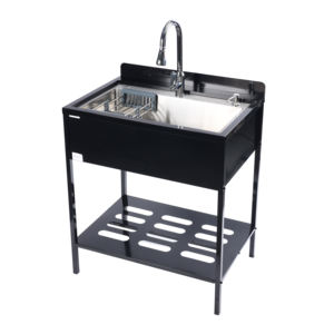 Lavello da Esterno Modello 5040 in Acciaio Inox 304 Fatto a Mano Design Moderno Vasca Singola Rimovibile Installazione Sottopiano con <span class=keywords><strong>Rubinetto</strong></span> - Product Image 5