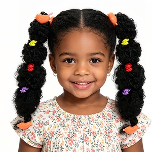 Nouvelle <span class=keywords><strong>queue</strong></span> <span class=keywords><strong>de</strong></span> <span class=keywords><strong>cheval</strong></span> bouclée et moelleuse pour enfants, en cheveux synthétiques naturels, avec pinces à fleurs colorées tendance pour <span class=keywords><strong>coiffure</strong></span> <span class=keywords><strong>de</strong></span> petites filles - Product Image 3