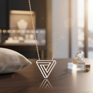 Moderno Origami triángulo diseño elegante encanto colgante turco hecho a mano 925 joyería de plata esterlina - Product Image 3