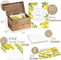 JUNJI boîte de recettes en bois avec cartes et diviseurs boîte de cartes de recettes ensemble d'organisateur pour femmes, douche nuptiale et maman
