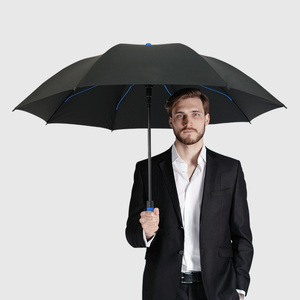Parapluie de luxe à ouverture manuelle, cadre en fibre de carbone, super léger, revêtement UV noir, imperméable, personnalisé, pour le golf, cadeaux d'affaires - Product Image 1