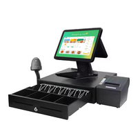 Mesin Kasir Sistem POS 15 inci, Perangkat Cerdas, Mesin Kasir, Terminal All-in-One, Sistem Penjualan POS dengan Printer dan Scanner NFC