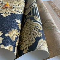Panneaux muraux intérieurs en PVC laminés à fibres longues métalliques pour salon, papier peint en vinyle PVC pour la maison