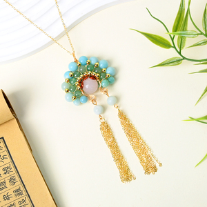 Collier pendentif en perles de cristal, bijoux de culture traditionnelle chinoise, coiffe d'opéra de Pékin, vente en gros - Product Image 5
