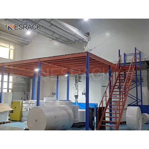 פתרון אחסון רב-שכבתי כבד לתעשייה, פלטפורמת ביניים נלסון מפלדה בת 3 שכבות, מדפים וארונות אחסון, מתקן תצוגה - Product Image 4