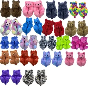 Big Bear Spot Bear Cartoon Animal Shoes Home Indoor Brown Bear Floor Home Plush Thickened Warm Cotton Slippers
