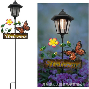 Solar Garden <b>Light</b> Led Hexagonal Iron Art With Welcome <b>Sign</b> Free Standing Water Resistant Quanzhou Made - Product Image 5