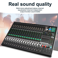 Table de Mixage Audio Professionnelle Biner DX16C avec Effet de Réverbération DSP Intégré, Console Audio Numérique 16 Canaux pour Musique et DJ