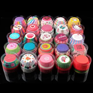 Molde de papel padrão de arco-íris para cupcake, forros para uso em panelas e cupcakes