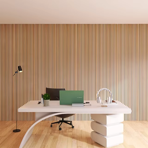 Panneau mural en PVC moderne, écologique, ignifuge et imperméable, panneau mural décoratif pour télévision, panneau mural en <span class=keywords><strong>bois</strong></span> 3D pour la maison - Product Image 3