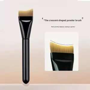 Pinceau de fond de teint professionnel à manche en bois <span class=keywords><strong>ultra</strong></span>-mince et concave pour maquillage liquide du visage - Product Image 1