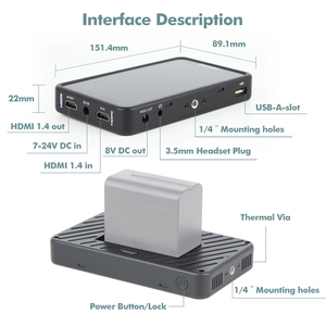 4K R5II นิ้ว Full HD R5 X 3D จอแสดงผล IPS Field <span class=keywords><strong>Monitor</strong></span> สำหรับกล้อง <span class=keywords><strong>Desview</strong></span> Bestview 5.5 1920 II หน้าจอสัมผัส HDR 1080 LUT <span class=keywords><strong>Monitor</strong></span> - Product Image 5
