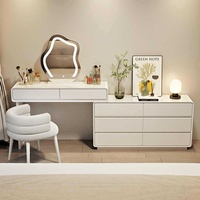Commode de chambre style crème, en bois massif, ultra-mince et extrêmement étroite (30 cm), table de toilette avec six tiroirs de rangement