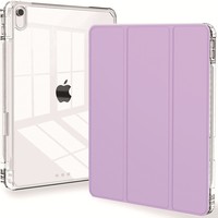 Compatible avec iPad A16 11e génération Air 7 11 pouces 2025, étui pour iPad, coque brillante, dos transparent, porte-crayon