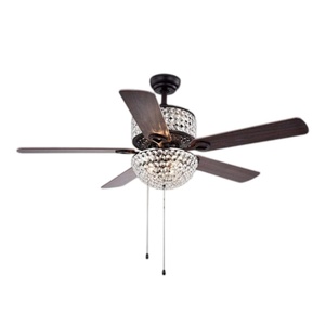 52-inch modern wooden <b>light</b>-emitting diode <b>ceiling</b> fan with DC motor <b>remote</b> <b>control</b> & 5 blades - Product Image 1